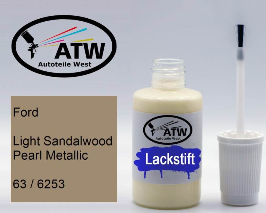 Ford, Light Sandalwood Pearl Metallic, 63 / 6253: 20ml Lackstift, von ATW Autoteile West.